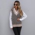houndstooth v-neck loose knitted vest Nihaostyles wholesale clothing vendor NSDMB75190