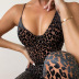 women s leopard print V-neck sexy suspender jumpsuit nihaostyles clothing wholesale NSRUI75200