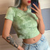 new round neck short-sleeved emerald green T-shirt Nihaostyles wholesale clothing vendor NSSSN75213