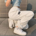 Solid Color High-Waist Slimming Track Pants NSSSN75216