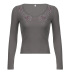 rhinestone Slim knit short top Nihaostyles wholesale clothing vendor NSSSN75217