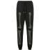 black drawstring bone print pants Nihaostyles wholesale clothing vendor NSSSN75235
