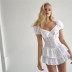 women s square collar crochet flower hollow waist dress nihaostyles clothing wholesale NSSSN75247