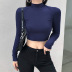 Women s half high neck pullover thread slim top nihaostyles clothing wholesale NSSSN75256