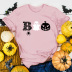 Halloween Spider Pumpkin Printed Short-Sleeved T-Shirt NSYAY75824