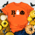 Halloween Spider Pumpkin Printed Short-Sleeved T-Shirt NSYAY75824