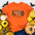 Halloween Love Pumpkin Printed Short-Sleeved T-Shirt NSYAY75820