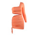 women s hollow strap one-shoulder long-sleeved dress 5 colors nihaostyles clothing wholesale NSXPF75297