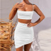 women s folds low-cut camisole two-piece irregular skirt two piece set nihaostyles clothing wholesale NSXPF75299