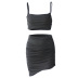 women s folds low-cut camisole two-piece irregular skirt two piece set nihaostyles clothing wholesale NSXPF75299