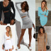 women s long-sleeved V-neck slim dress nihaostyles clothing wholesale NSXPF75302