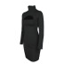 women s chest hollow long-sleeved slim dress nihaostyles clothing wholesale NSXPF75305