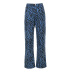 Blue Loose Cotton High Waist Jeans NSSSN75392