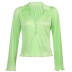 Green Texture Fabric Lapel Shirt NSSSN75395