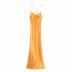 silk satin texture midi suspender dress Nihaostyles wholesale clothing vendor NSAM75420