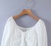 pearl buckle decoration white long-sleeved slim short shirt Nihaostyles wholesale clothing vendor NSAM75441