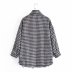 houndstooth hem raw edge lapel single-breasted shirt Nihaostyles wholesale clothing vendor NSAM75467