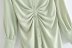 light green chest fold design lapel shirt dress Nihaostyles wholesale clothing vendor NSAM75471