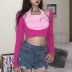 new hedging pink fake two-piece contrast top Nihaostyles wholesale clothing vendor NSSSN75488