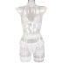 white garter belt asymmetric three-piece lingerie nihaostyles clothing wholesale NSYX75542