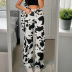 new product loose straight cow print high-waisted pants Nihaostyles wholesale clothing vendor NSSSN75560