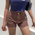 Shorts de mezclilla de color liso NSSSN75567