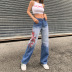 gradient contrast flame printed Jeans Nihaostyles wholesale clothing vendor NSSSN75584