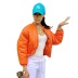 solid color zipper pocket stand-up collar long-sleeved short cotton jacket Nihaostyles wholesale clothing vendor NSXPF75606