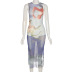 sexy split mesh see-through print dress Nihaostyles wholesale clothing vendor NSXPF75608