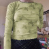 Camiseta de manga larga con cuello redondo y mariposa de encaje con estampado para mujer, ropa de nihaostyles al por mayor NSNWQ75649