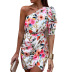 Oblique Shoulder Irregular Printed Dress NSHHF75792