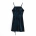  velvet pleated sling dress Nihaostyles wholesale clothing vendor NSAM75840