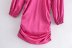 pleated satin long-sleeved round neck dress Nihaostyles wholesale clothing vendor NSAM75848