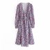 V-neck squandered long-sleeved wrap dress Nihaostyles wholesale clothing vendor NSAM75859