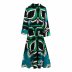 fashion printed dress with belt Nihaostyles wholesale clothing vendor NSAM75899
