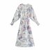 fashion long-sleeved flower printed belt dress Nihaostyles wholesale clothing vendor NSAM75911