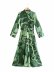 elegant lapel long-sleeved waist printed dress Nihaostyles wholesale clothing vendor NSAM75912