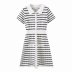 fragrant wind polo collar striped knitted dress Nihaostyles wholesale clothing vendor NSAM75920