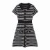 fragrant wind polo collar striped knitted dress Nihaostyles wholesale clothing vendor NSAM75920