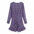 purple flower print dress Nihaostyles wholesale clothing vendor NSAM75924