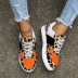 Zapatos planos con cordones y suela gruesa con estampado de leopardo NSHYR75934