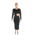 women s Round Neck Hollow Dress nihaostyles clothing wholesale NSMNS75936