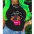 Cartoon girl avatar letter print casual short-sleeved T-shirt nihaostyles clothing wholesale NSYAY76963
