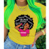 Cartoon girl avatar letter print casual short-sleeved T-shirt nihaostyles clothing wholesale NSYAY76963