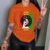 Cartoon color matching avatar English printing short-sleeved T-shirt nihaostyles clothing wholesale NSYAY76958