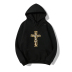 Cross letter printed plus velvet hoodie nihaostyles clothing wholesale  NSYAY76950