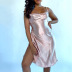 vestido de tirantes con abertura lateral de satén vendedor al por mayor de ropa de Nihaostyles NSYBN76005