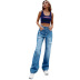 Loose High Waist Mopping Hole Denim Trousers Nihaostyles wholesale clothing vendor NSJM76008