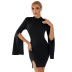 women s irregular split pure color short dress nihaostyles clothing wholesale NSJM76022