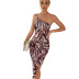 women s sling split tiger pattern dress nihaostyles clothing wholesale NSJM76027